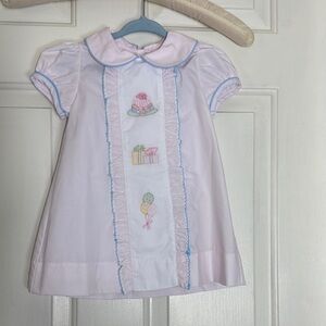 Bailey Boys Adorable light pink and white Dress with Embroidered Details